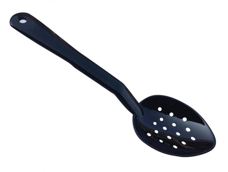 11-inch Black Polycarbonate Perforated Serving Spoon